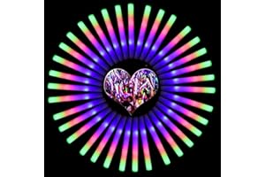 EXCECAR 102PCS Foam Glow Sticks, Led Light Up Foam Sticks with 3 Modes Flashing Changing, Glowing in The Dark for Event Party Wedding Halloween Christmas Concert Supplies