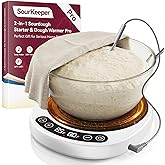 SourKeeper, Larger 2-in-1 Sourdough Starter Warmer Pro - 2026 Upgrade Larger Heating Plate, Dough Temp Probe, 1°F Control (70–110°F), 24H Timer, Real-Time Monitoring, for Beginner Bakers Pro-WHT