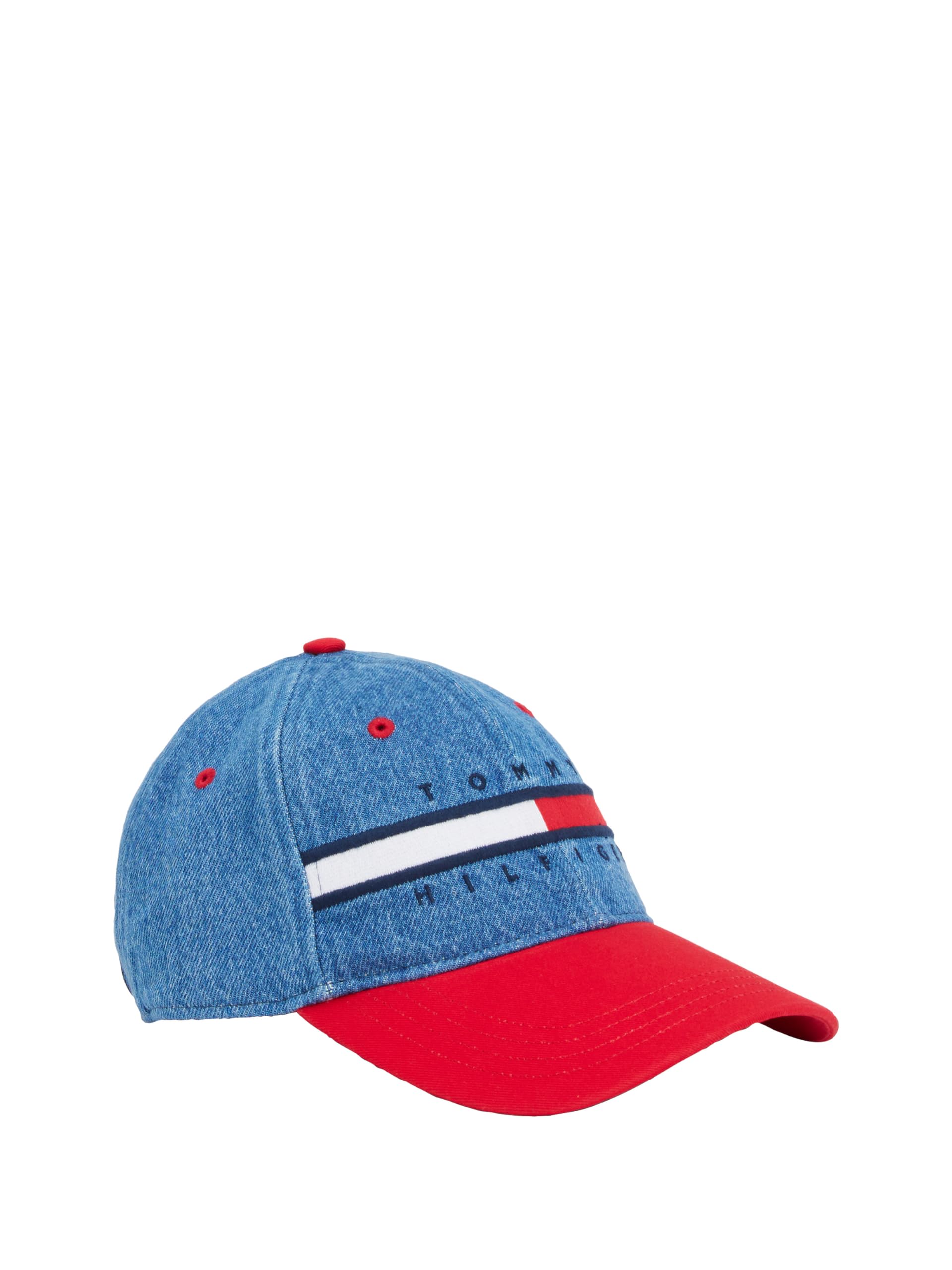 Tommy Hilfiger Men’s Cotton Avery Adjustable Baseball Cap, Rinse Denim, OS Image Tommy Hilfiger Men’s Cotton Avery Adjustable Baseball Cap, Rinse Denim, OS Image