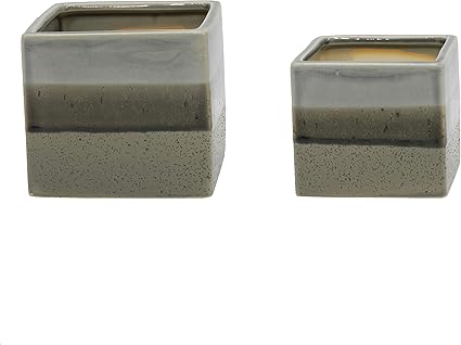 Flora Bunda Pflanzgefäß, quadratisch, 14,7 cm, 10,9 cm, Eschen-Keramik