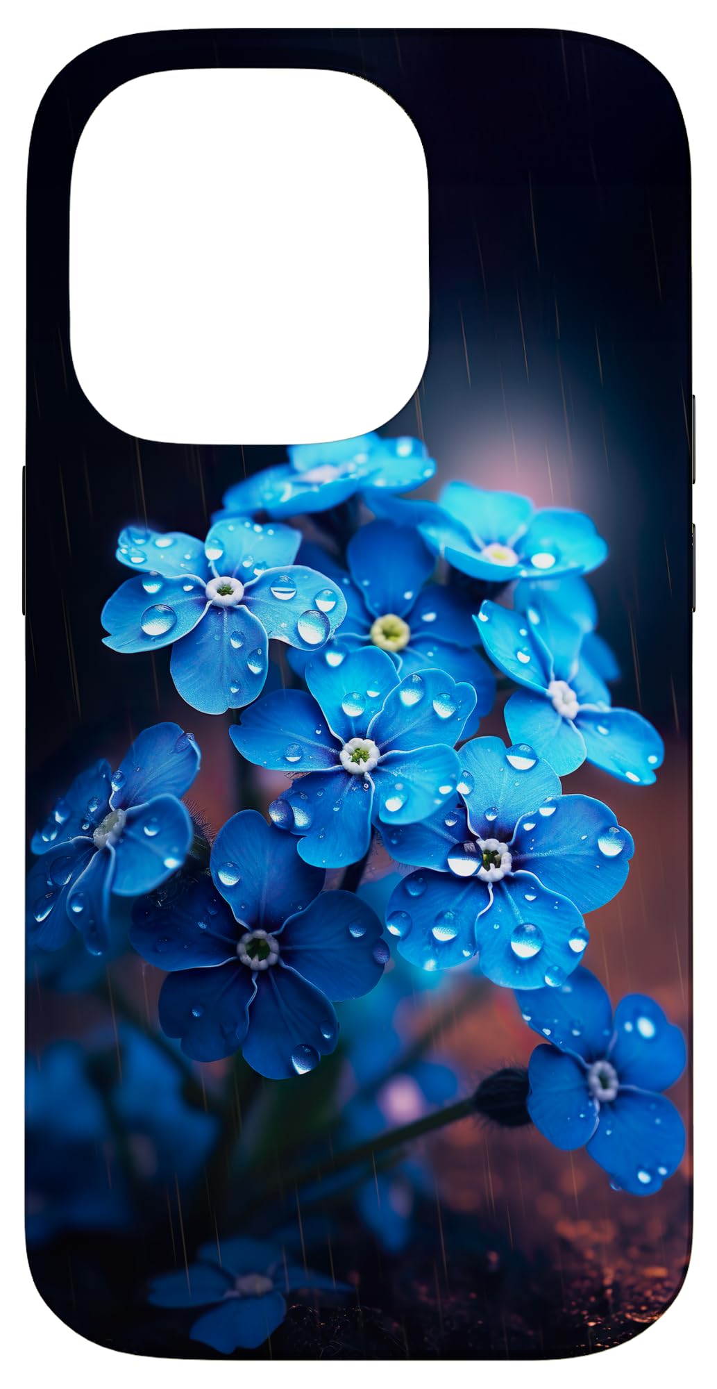 Elegant Forget me not flower in Rain Case for iPhone 14 Pro