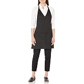Uncommon Threads Unisex Formal V-Neck Bib Apron, 3 Pockets, Adjustable