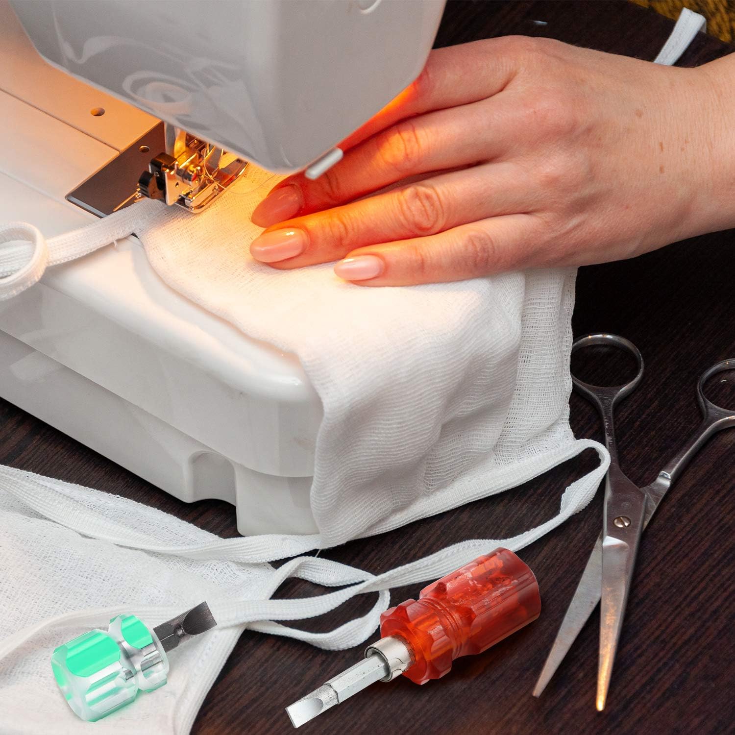 4 Pieces Sewing Machine Screwdrivers Set, Include Mini Short Flat Head Screwdrivers, CrossHead