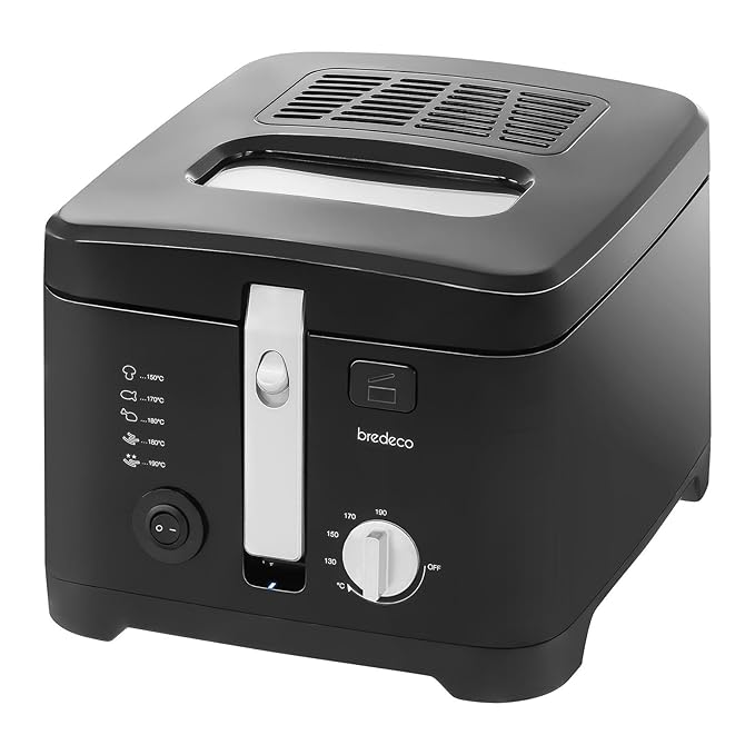 Bredeco BCEF 2.5E Freidora Electrica Freidora Pequeña (2,5 L, 1800 ...