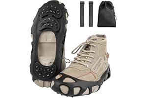 SYKART Ice Cleats for Shoes and Boots, Crampons for Hiking Snow Traction Cleats for Walking on Snow and Ice with 30 Stainless Steel Anti Slip Studs for Women Men Winter Outdoor Hiking Walking Jogging