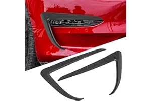 FLAMPETUS Front Fog Light Trim Cover for Tesla Model 3, 2PCS Fog Lamp Frame Blade Trim Eyebrow Eyelids Cover, Spoiler Accessories for Model 3 2017 2018 2019 2020 2021 2022 2023, Matte Black