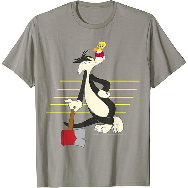 Amazon.com: Looney Tunes Sylvester & Tweety Lined Portrait T-Shirt