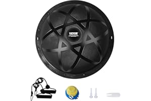 VEVOR Half Exercise Ball Trainer, 23/26 inch Balance Ball Trainer, 1500lbs Capacity Stability Ball, Yoga Ball with Resistance Bands & Foot Pump, Strength Fitness Ball for Home Gym Full Body Workout