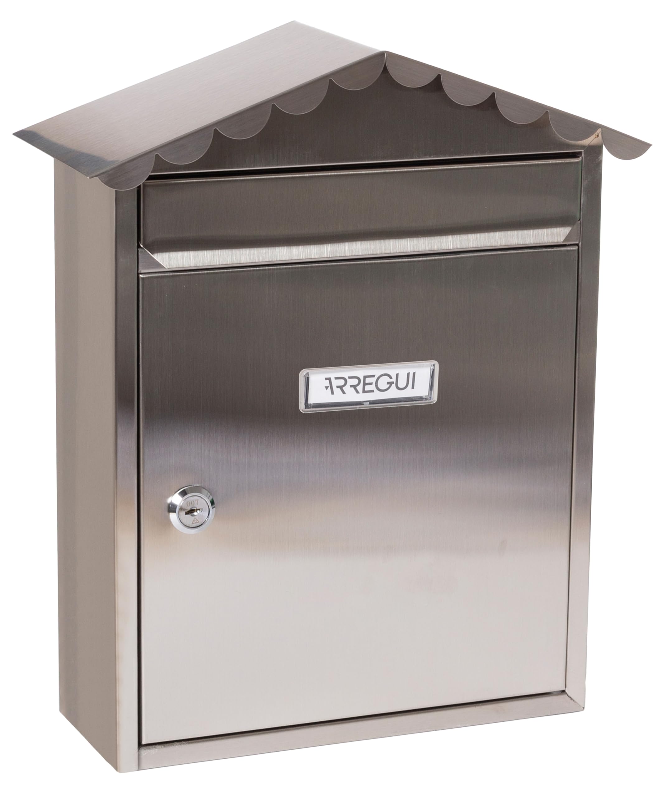 ARREGUI Visit E5747 Stainless Steel Exterior Mailbox, Size M (DIN A4 Mail and Magazines), Individual Mailbox, Medium Wall Mailbox, Rainproof, Anti-Corrosive, Easy to Install, Stainless Steel