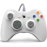 YAEYE PC Wired Controller, Game Controller for Xbox 360 with Dual-Vibration Turbo Compatible with Xbox 360/360 Slim and PC Windows 7,8,10,11(White)…