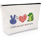 Gators Lover Gift Gator Makeup Bag for Women Animal Lovers Gift for Gators Lover Cosmetic Bag Crocodile Lover Gift Alligator Gift for Women Friends Mom Gator Themed Birthday Graduation Gift Travel Bag