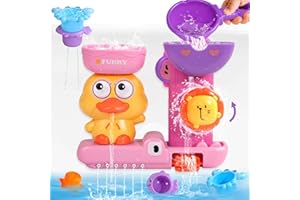 Bath Toys for Toddler 1-3 Year Old, Toddler Bath Toys for 1 2 3 Year Old Girl, Interactive Duck Learning Set with 3 Stacking 