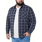 SONICDEGREE Big and Tall Flannel Shirts Men Long Sleeve Plaid Shirt Button Down Brushed Cotton Shirts Jacket, 2XL-8XL