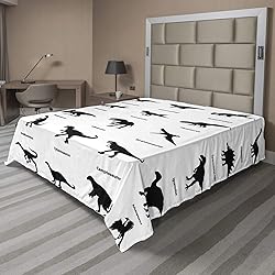 Ambesonne Dinosaur Flat Sheet, Composition