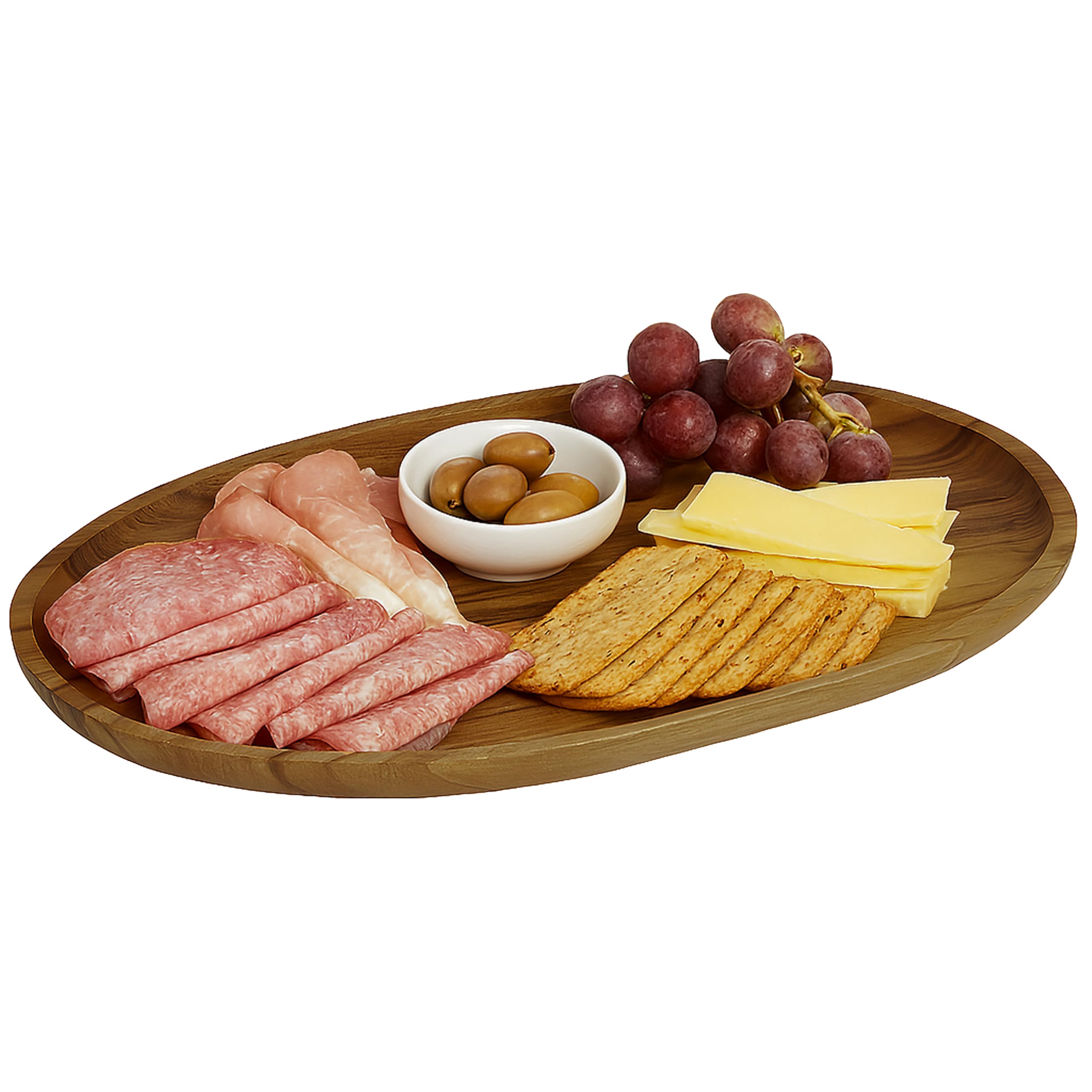 Woodard & Charles Large Acacia Oval Tray, 15-Inch