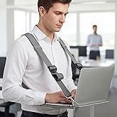 Suncalla Laptop Harness for Walking Portable Wearable Laptop Stand for up to 14'' Tablets E-Readers Notebook Notepad Standing Desk with Adjustable Straps(Gray)