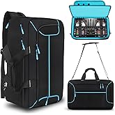 ZYZXSMD DJ Controller Case for DDJ-FLX4/DDJ 200/DDJ 400/DDJ REV1/DDJ SB3/DDJ 202, DJ Controller Bag with Thick EVA Padding and 17”Laptop,40L Padded DJ Equipment Backpack Bag for Travel&Performance
