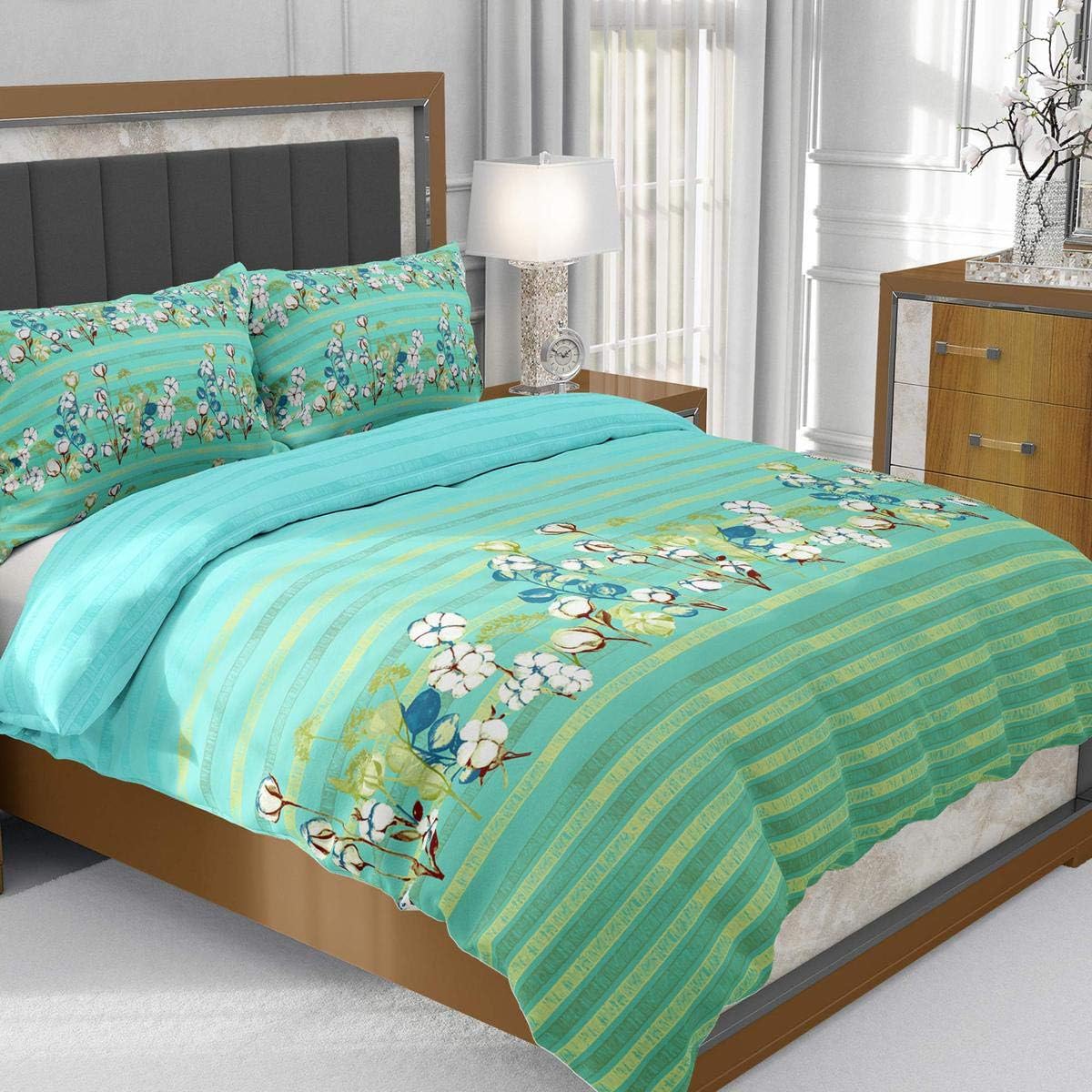 Mint Green Colored Floral Delight Quilt Unique 3D Design