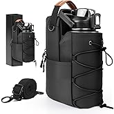KITCHLYNE Magnetic Gym Bag for Men and Women with 64OZ Water Bottle Holder & 4 Powerful Magnets, Small Crossbody Duffel Pouch for Sports Work Travel Fitness Gym Bags