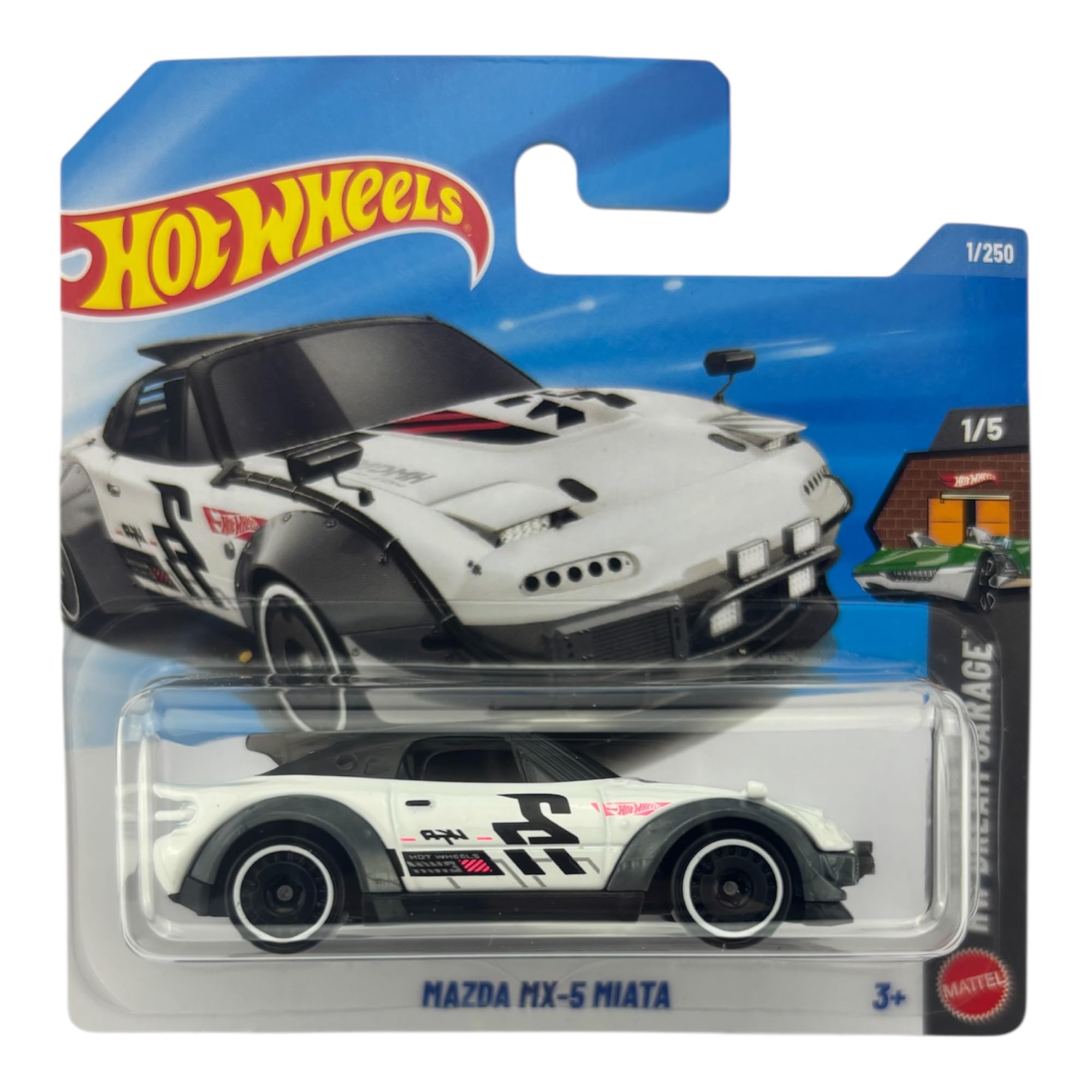 Hot Wheels - Mazda MX-5 Miata - HW Dream Garage 1/5 - JJJ02 - Short Card - White - Mattel 2026 - 1:64 - Licensed Model