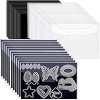 60 PCS Stamp&Die Storage Bag and Rubber Magnetic Sheets,0.5mm Thickeness Magnetic Sheets for Craft Storage,7x5inch Resealable