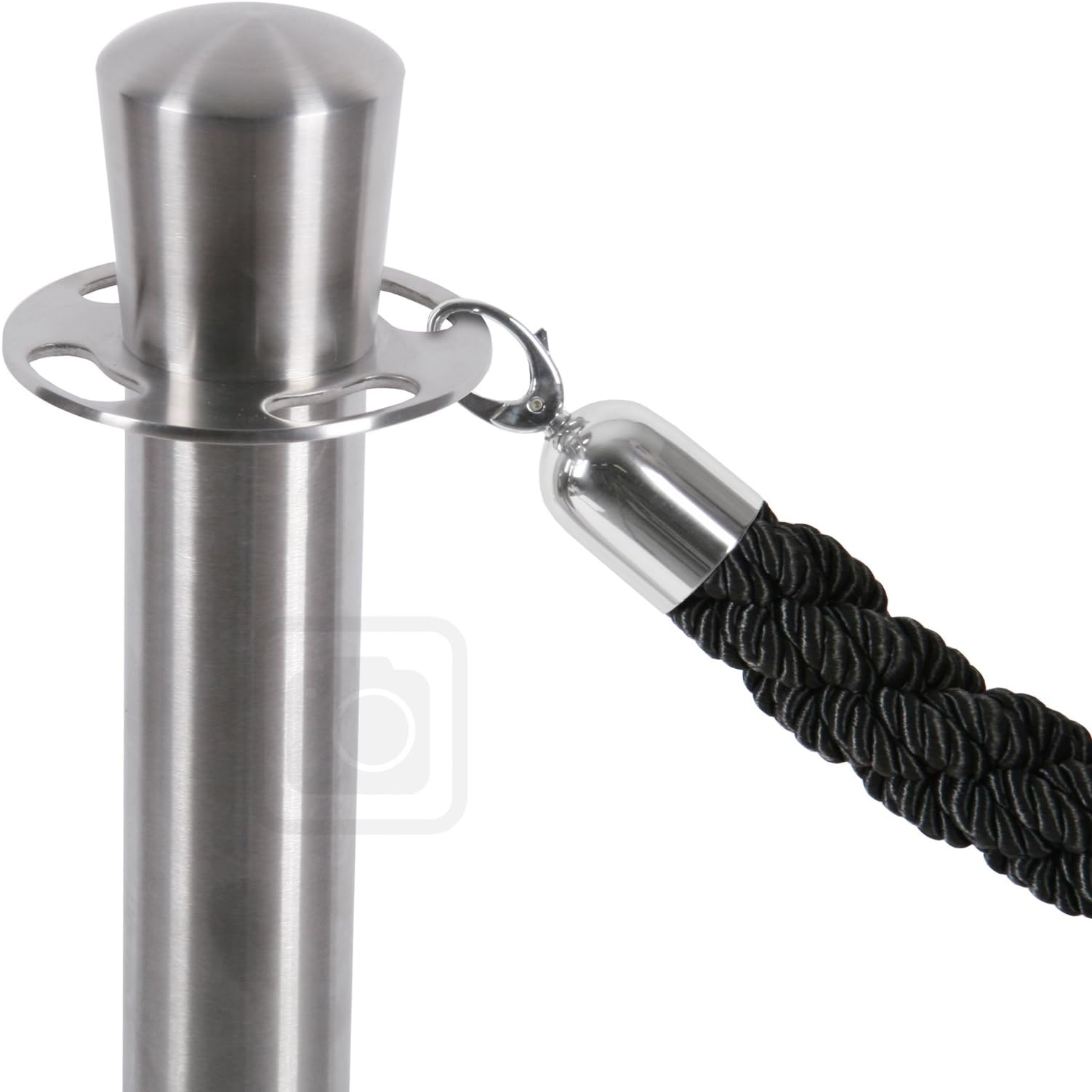 Ropes for Barrier Post Queue System - Satin Chrome Hooks- Red Blue Black (Red Twisted)
