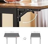 VASAGLE Folding Dining Table Drop Leaf Extendable 78x120 cm Rustic Brown view 8