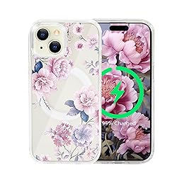 Tcaraersing for iPhone 15 Flower Magnetic Case