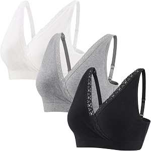 SORIHEYI Wireless Cotton Nursing Bra for Sleep& Maternity, Pregnancy Breastfeeding Top, Adjustable Straps, Full Coverage