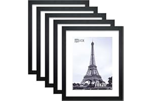 VCK 16x20 Poster Frame in Black with Polished Plexiglass Set of 5 Horizontal and Vertical Formats with Included Hanging Hardware