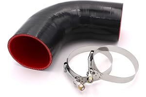 TAUKEALUGS 90 Degree Elbow Coupler Silicone Hose 4-Ply 4-inch for Turbo/Intercooler/Intake Piping,Length 120mm Thickness 5mm with T-Bolt Clamp