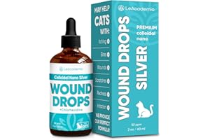 LEACADEMIC Cat Wound Care in Drops | Cat Cone May Be Beneficial Here | Nano Silver + Chlorhexidine in the Composition to Care the Skin with Bites, Scratches, Redness, Irritation, and Sutures After Surgery | 2 Oz