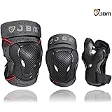 JBM BMX Bike Knee Pads and Elbow Pads with Wrist Guards Protective Gear Set for Biking, Riding, Cycling and Multi Sports Safety Protection: Scooter, Skateboard, Bicycle, Rollerblades