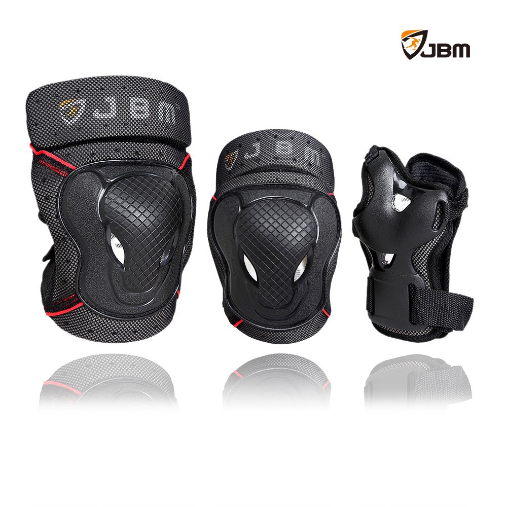JBM BMX Bike Knee Pads and Elbow Pads with Wrist Guards Protective Gear