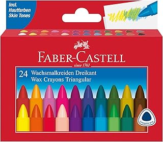 Faber-Castell 120024 Dreikant-Wachsmalkreide, 24er Etui, 1 Stück