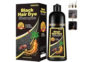 Fvquhvo Instant Black Hair Shampoo Hair Color Shampoo for Gray Hair, 16.9 Fl Oz, Natural long lasting Black Hair Dye Shampoo 3 in 1 for Men & Women, Black Shampoo Easy to Use at Home