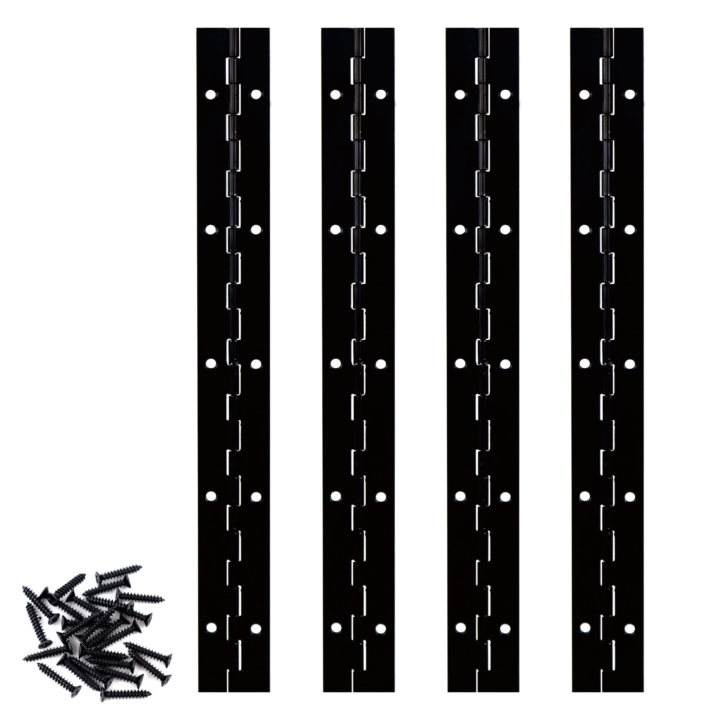 4PCS 25cm Long Black Piano Hinges for Cabinet, Heavy Duty 304 Stainless Steel10 Inch Continuous Hinge for Door, Cabinet, DIY Projects