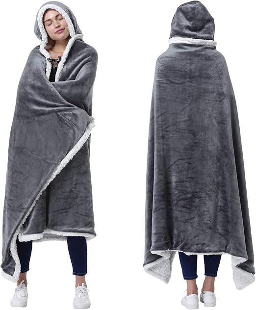 sherpa lined wearable blanket