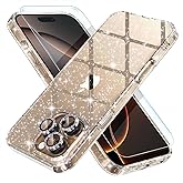 Choiche Compatible for iPhone 16 Pro Max Case Women Phone Case, Cute Bling Sparkly, Military Grade Protection, 3 Diamond Camera Lens Covers, 2 Tempered Glass Protectors, 6.9 inch (Glitter Clear)