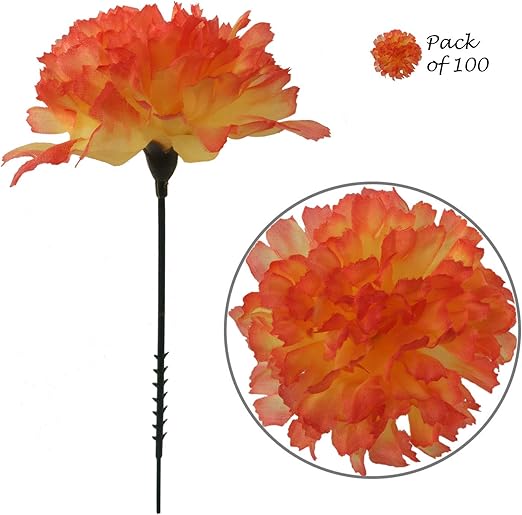 Amazon Com Larksilk Orange Silk Carnation Picks Artificial