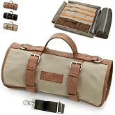 Barillio Bartender Bag (Without Tools) - Stylish, Waxed Canvas, Roll Up Traveling Bar Bag for Carrying Bar Tools and Cocktail Shaker Set with Shoulder Strap - Portable Travel Bartending Roll