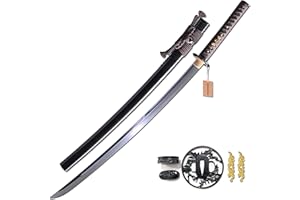 MURASAME Katana Sword 41" T10 Steel Clay Tempered Razor Sharp Blade Full Tang Handmade