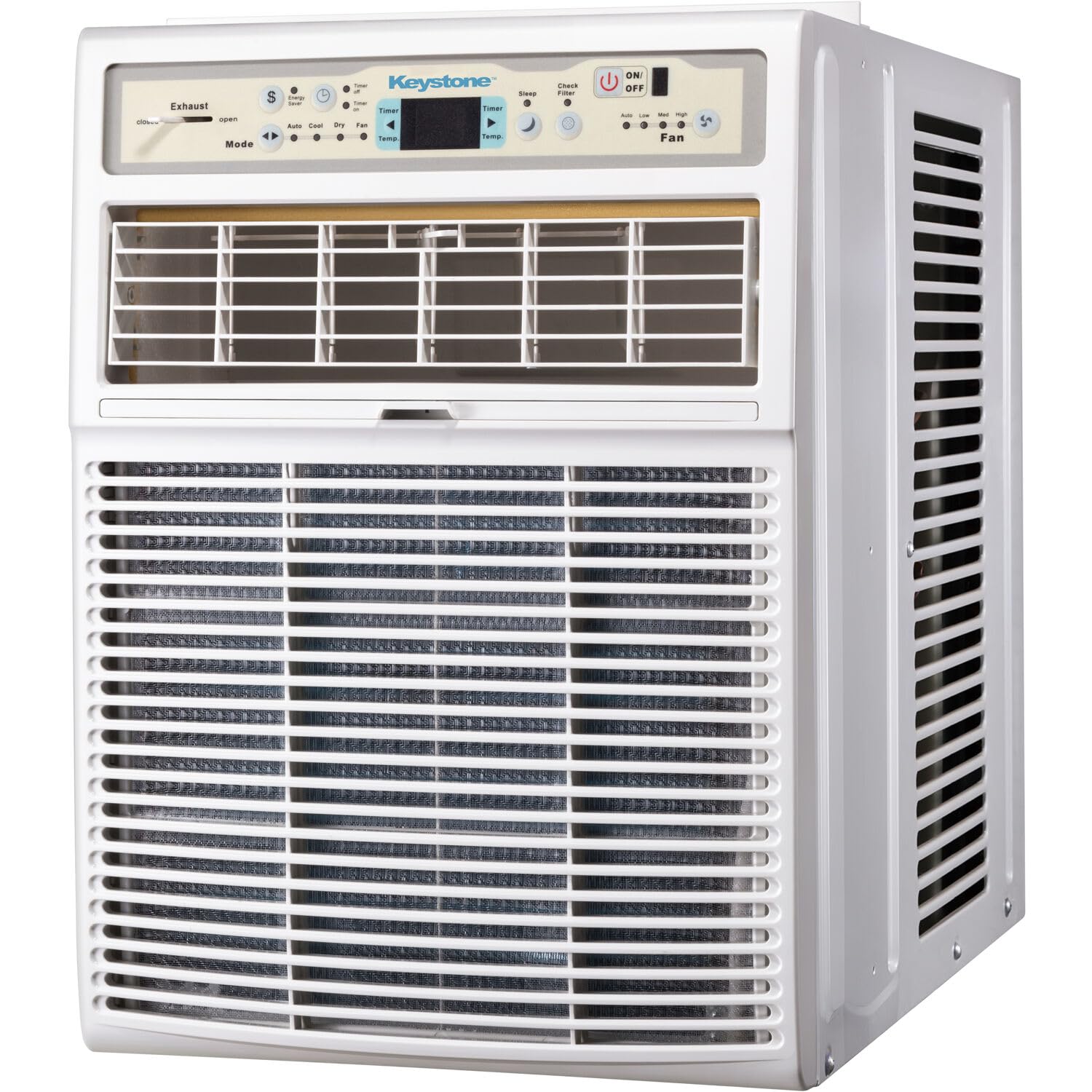 Keystone 8,000 BTU Slider Window Air Conditioner and Dehumidifier, 115V Air Conditioner Window Unit for Bedroom, Living Room, and Small-Medium Sized Rooms up to 350 Sq.Ft., 4-Way Air Direction Control