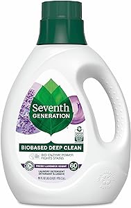 Seventh Generation Liquid Laundry Detergent, Fresh Lavender Scent, 60 Loads, Fights Stains, 90 Fl Oz