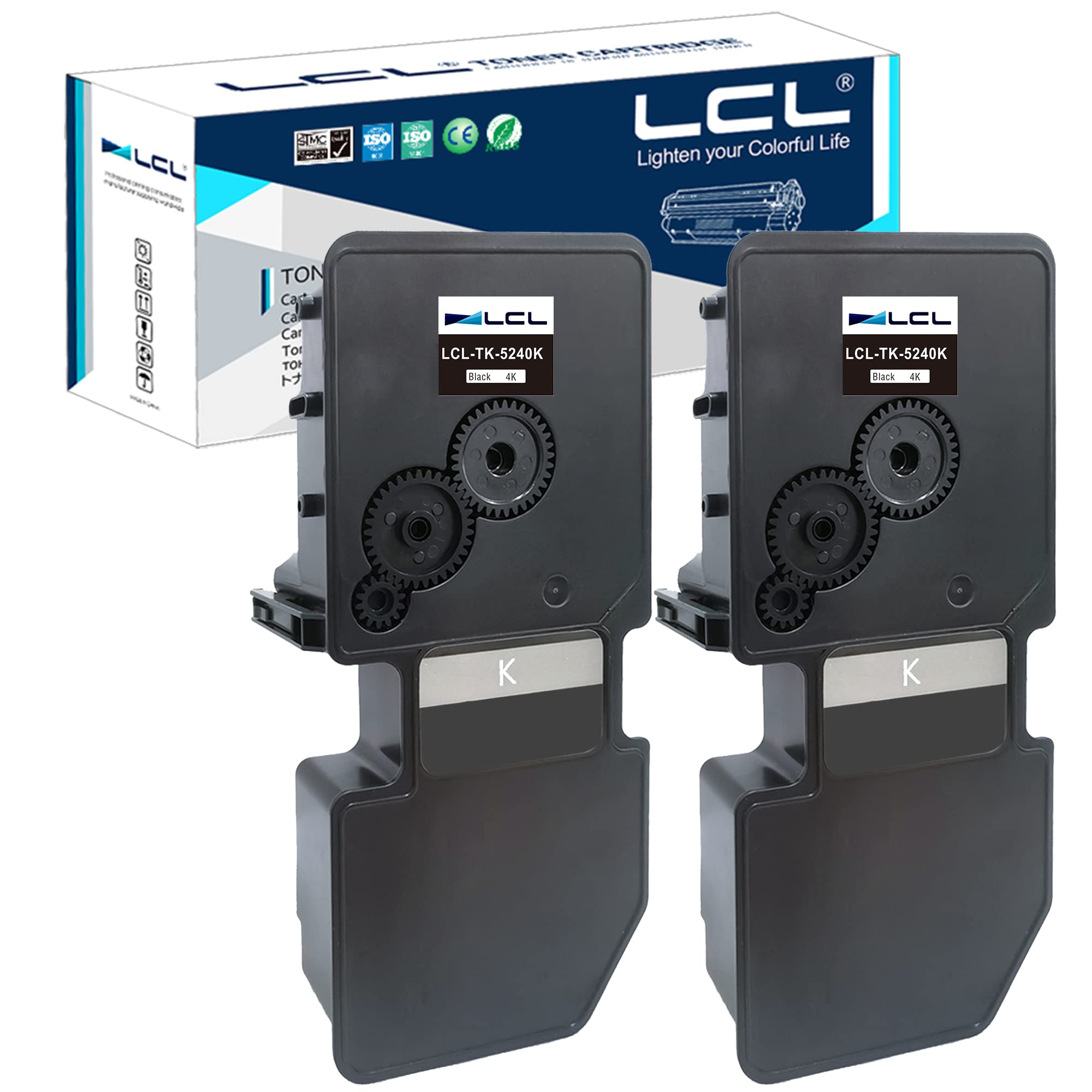 LCL Compatible Toner Cartridge TK5240 TK-5240 TK-5240K 1T02R70NL0 (2 Black) Replacement for Kyocera ECOSYS M5526 M5526cdw M5526cdn P5026 P5026cdn P5026cdw