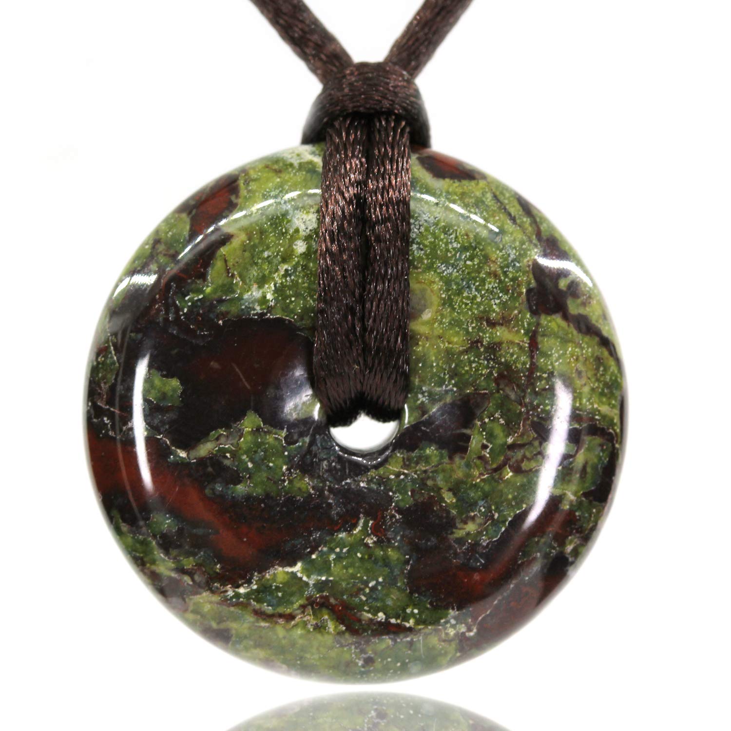 Natural A Grade Dragon Blood Jasper Gemstones Peace Donut 30M Beads Adjustable Braided Macrame Tassels Pendant Unisex