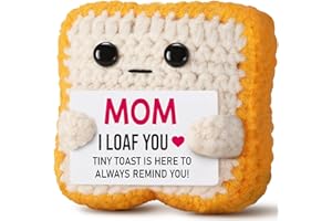 OVRRCAME Mothers Day Pun Gift for Mom from Daughter Son- Handmade Cute Loaf Crochet Toast - I Love You Funny Presents for Moms Bonus Mamas Mother-in-Law Birthday, Valentine's Christmas Stocking Stuffers