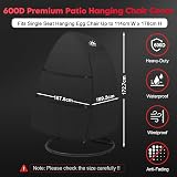 Zettum Outdoor Egg Chair Cover 600D PU Waterproof Double Cocoon 173x167cm view 2
