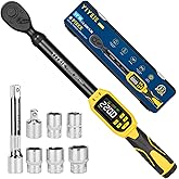 Digital Torque Wrench 1/2" Drive, 8.5-160 Ft-lb/10-220 N.m (&plusmn;1% Accuracy) | Color LCD, Buzzer and LED Alert, 1/2 Torque Wrench Electronic 8Pcs with Extension Bar, 5 Sockets for Motorcycle, Car Repair