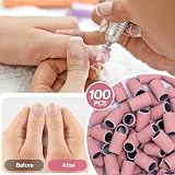 MelodySusie 100 Pcs Nail Drill Bits Sanding Bands 80 Grit for Acrylic Gel view 6